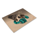 GobekUsa Cute Dog Linen Dining Mats Coasters 42*32cm Home Decor