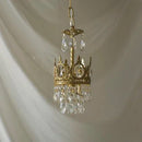 GobekUsa Crown Crystal Chandelier LED Pendant Light for Living Bedroom