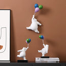 GobekUsa Flying Bear Figurines Balloon Polar Bears Resin Decoration Modern Gift for Boy/Kids