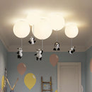 GobekUsa Kids Bear LED Ceiling Chandelier, Cute Bedroom Pendant Light for Boys and Girls