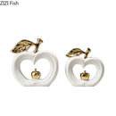 GobekUsa Gold Pear Ceramic Sculpture Desk Ornament Aesthetics Decor