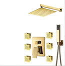 GobekUsa Gold 12" Digital Display Rainfall Shower Faucet with Single Lever Control