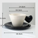 GobekUsa Heart Shape Porcelain Lovers Mug Set Dining Coffee Cup Tea Saucer Juice Cup