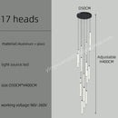 GobekUsa LED Staircase Chandelier for Home Hotel Hall Lighting