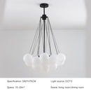 GobekUsa Frosted Glass Ball LED Chandelier in Gold/Black for Dining Room & Bedroom