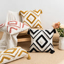 GobekUsa Geometric Embroidery Boho Cushion Cover Sofa Decorative Pillowcase Canvas Cotton