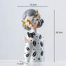 GobekUsa Cartoon Girls Resin Figure Sculpture for Home Decor