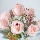 GobekUsa 8-Head 30cm Pink Peony Silk Bouquet Wedding Home Decoration Flower Wall