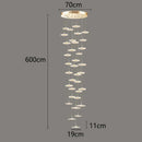 GobekUsa Crystal Chandelier Stair Pendant Lamp Living Room Pendant Lights Interior Lighting