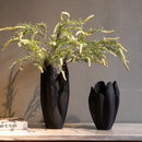 GobekUsa Irregular Pleated Ceramic Vase for Home Decoration and Floral Arrangement