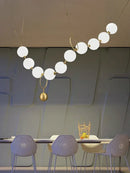 GobekUsa Brass Artistic Necklace Chandelier Lighting for Living Room