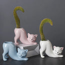 GobekUsa Cat Tail Succulent Planting Porcelain Vase - Cute Cartoon Cat Flowerpot