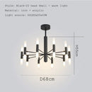 GobekUsa Black Gold Art Decor Led Ceiling Chandelier for Modern Fashion Designer Home