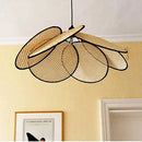 GobekUsa Japanese Rattan Floor Lamp for Villa Living Room Study Attic Lighting