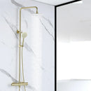 GobekUsa Dual Handle Chrome Brass Shower Mixer System with 8" Rainfall Shower Head