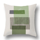 GobekUsa Green Plants Geometric Print Pillow Cover - Home Sofa Cushion Cover