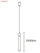GobekUsa LED Strip Pendant Lamp for Dining Kitchen Bedroom, Minimalist Design