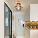 GobekUsa Iron Wood E27 Ceiling Light: Modern Nordic Mini Lamp for Living Room and Bedroom