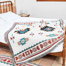 GobekUsa Linen Cotton Bohemian Jacquard Sofa Blanket
