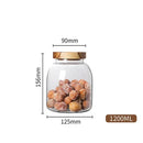 GobekUsa 3L Kitchen Glass Jars with Acacia Airtight Lid - Set of 2 | Versatile Food Storage Containers