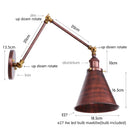 GobekUsa LED Long Arm Wall Lamp with Pull Chain Switch for Home Hotel Bathroom