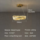 GobekUsa Gold LED Crystal Pendant Chandelier for Luxury Living Dining Room LightingDécor