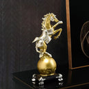 GobekUsa Golden Horse Sculptures: Home & Office Decor Ornaments