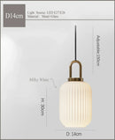 GobekUsa Japanese Glass Pendant Light: Modern Nordic LED Hanging Lamp for Bedroom Home Décor
