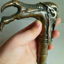 GobekUsa Gothic Bronze Evil Person Statue Cane Walking Stick Head