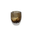 GobekUsa Brown Glazed Glass Vase Hammer Cut Decorative Handicraft Flower Arrangement Ornaments