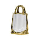 GobekUsa Gold Handbag Vase: Creative Ceramic Floral Arrangement Terrarium Home Decor