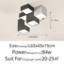 GobekUsa Geometric LED Ceiling Light for Modern Bedroom, Study Room - Black/White Luxe Design