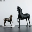 GobekUsa Black Horse Sculpture Desk Decoration - Modern Minimalist Room Decor