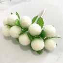 GobekUsa Ivory Flower Cherry Stamen Berries Bundle for DIY Christmas Wedding Decor
