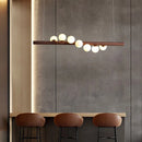 GobekUsa Burly Wood Walnut Glass Pendant Light for Living Room Bar Foyer