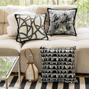 GobekUsa Geometric Jacquard Embroidered Pillow Cover in Modern Minimalist Black and White Style