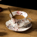 GobekUsa Lace Edge Ceramic Tea Cup & Saucer Set for Dining & Coffee Table