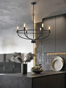 GobekUsa Industrial Chandelier Light: Retro Iron Pendant Lamp for Living Room, Kitchen, Restaurant