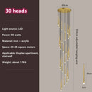 GobekUsa Loft Black LED Stair Chandelier for Modern Living Room and Restaurant