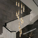 GobekUsa Crystal Luxury Ceiling Chandelier Staircase Pendant Light for Home Decor