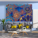 GobekUsa Gold Lace Tapestry Blue Wall Hanging for Highbrow Home Décor