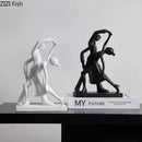 GobekUsa Abstract Resin Sculpture Modern Desk Decoration Minimalist Figures Ornaments