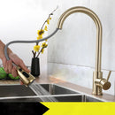 GobekUsa Brushed Gold Single Handle Pull Out Kitchen Faucet