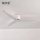 GobekUsa 17cm White DC Ceiling Fan with Remote Control - Simple and Ultra Thin
