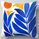 GobekUsa Blue Flower Leaves Pattern Pillowcase - Nordic Style Living Room Cushion Cover