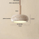 GobekUsa LED Pendant Light Fixture Yellow Travertine Adjustable Hanging Lamp