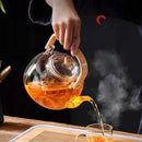 GobekUsa Glass Teapot: Thickened Transparent Kung Fu Tea Set, Perfect for Tea and Coffee.