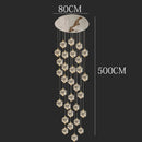 GobekUsa Crystal Chandelier Stair Pendant Lamp Living Room Interior Lighting