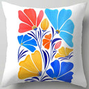 GobekUsa Blue Flower Leaves Pattern Pillowcase - Nordic Style Living Room Cushion Cover