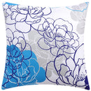 GobekUsa Blue Floral Cushion Cover 45x45cm for Modern Home Decor & Office Sofa